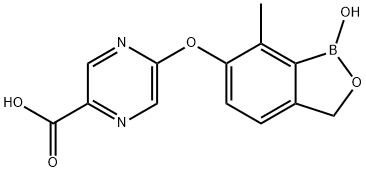 5-((1-hydroxy-7-methyl-1,3-dihydrobenzo[c][1,2]oxaborol-6-yl)oxy)pyrazine-2-carboxylic acid Structure