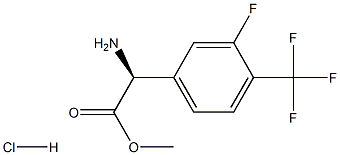 (S)-Methyl 2-amino-2-(3-fluoro-4-(trifluoromethyl)phenyl)acetate hydrochloride Structure