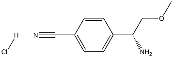 (R)-4-(1-Amino-2-methoxyethyl)benzonitrile hydrochloride 구조식 이미지