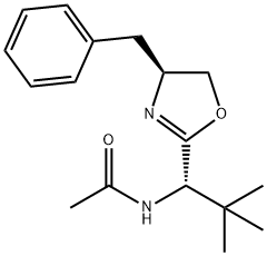 N-((S)-1-((S)-4-Benzyl-4,5-dihydrooxazol-2-yl)-2,2-dimethylpropyl)acetamide >=95% 구조식 이미지