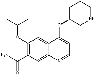 (R)-6-isopropoxy-4-(piperidin-3-yloxy)quinoline-7-carboxamide Structure