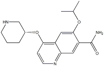 (R)-6-isopropoxy-4-(piperidin-3-yloxy)quinoline-7-carboxamide Structure