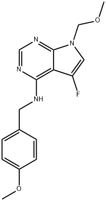 5-fluoro-N-(4-methoxybenzyl)-7-(methoxymethyl)-7H-pyrrolo[2,3-d]pyrimidin-4-amine Structure