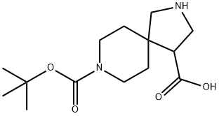 8-[(tert-butoxy)carbonyl]-2,8-diazaspiro[4.5]decane-4-carboxylic acid 구조식 이미지