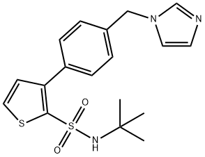 3-(4-((1H-imidazol-1-yl)methyl)phenyl)-N-(tert-butyl)thiophene-2-sulfonamide 구조식 이미지