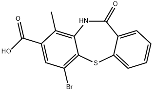 6-bromo-9-methyl-11-oxo-10,11-dihydrodibenzo[b,f][1,4]thiazepine-8-carboxylic acid 구조식 이미지