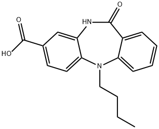 5-butyl-11-oxo-10,11-dihydro-5H-dibenzo[b,e][1,4]diazepine-8-carboxylic acid Structure