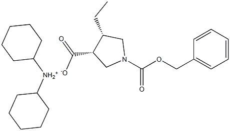 (3R,4S)-1-((benzyloxy)carbonyl)-4-ethylpyrrolidine-3-carboxylic acid Dicyclohexylamine Salt Structure
