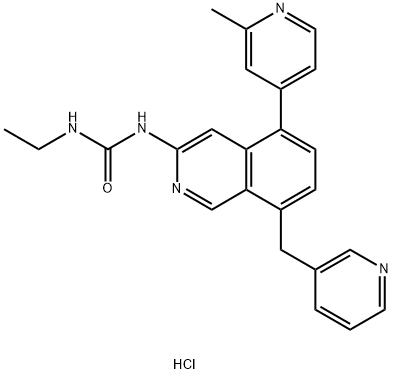 1-ethyl-3-(5-(2-methylpyridin-4-yl)-8-(pyridin-3-ylmethyl)isoquinolin-3-yl)urea Structure