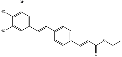 ethyl (E)-3-(4-((E)-3,4,5-trihydroxystyryl)phenyl)acrylate Structure