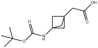 2-(3-((tert-butoxycarbonyl)amino)bicyclo[1.1.1]pentan-1-yl)acetic acid 구조식 이미지