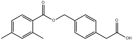 2-(4-(((2,4-dimethylbenzoyl)oxy)methyl)phenyl)acetic acid Structure