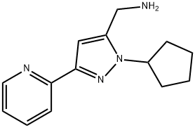 (1-cyclopentyl-3-(pyridin-2-yl)-1H-pyrazol-5-yl)methanamine Structure