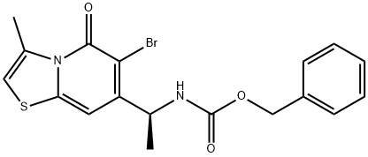 benzyl (S)-(1-(6-bromo-3-methyl-5-oxo-5H-thiazolo[3,2-a]pyridin-7-yl)ethyl)carbamate Structure