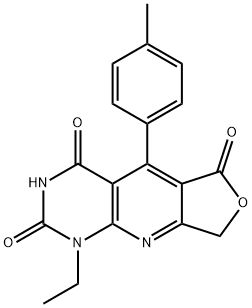 1-ethyl-5-(p-tolyl)furo[3',4':5,6]pyrido[2,3-d]pyrimidine-2,4,6(1H,3H,8H)-trione Structure