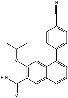 5-(4-cyanophenyl)-3-isopropoxy-2-naphthamide Structure