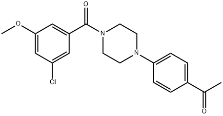 1-(4-(4-(3-chloro-5-methoxybenzoyl)piperazin-1-yl)phenyl)ethan-1-one Structure