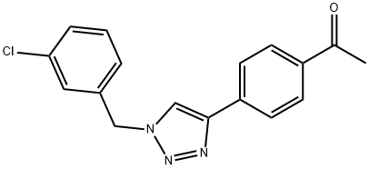 1-(4-(1-(3-chlorobenzyl)-1H-1,2,3-triazol-4-yl)phenyl)ethan-1-one Structure