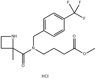methyl 4-(2-methyl-N-(4-(trifluoromethyl)benzyl)azetidine-2-carboxamido)butanoate 구조식 이미지