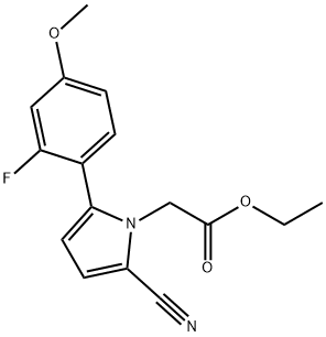 ethyl 2-(2-cyano-5-(2-fluoro-4-methoxyphenyl)-1H-pyrrol-1-yl)acetate Structure