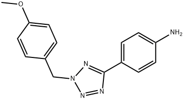 Benzenamine, 4-[2-[(4-methoxyphenyl)methyl]-2H-tetrazol-5-yl]- Structure