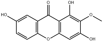 1,3,7-Trihydroxy-2-methoxyxanthone 구조식 이미지