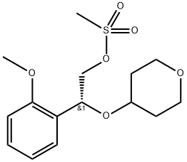 (R)-2-(2-methoxyphenyl)-2-((tetrahydro-2H-pyran-4-yl)oxy)ethyl methanesulfonate 구조식 이미지