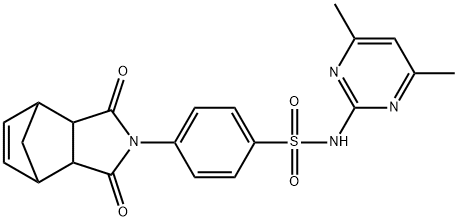 N-(4,6-dimethylpyrimidin-2-yl)-4-(1,3-dioxo-1,3,3a,4,7,7a-hexahydro-2H-4,7-methanoisoindol-2-yl)benzenesulfonamide Structure