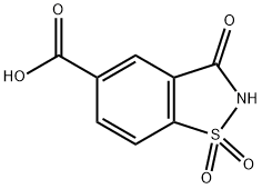 1,2-BENZISOTHIAZOLE-5-CARBOXYLIC ACID, 2,3-DIHYDRO-3-OXO-, 1,1-DIOXIDE Structure