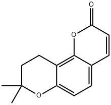 8,8-dimethyl-9,10-dihydropyrano[2,3-h]chromen-2-one 구조식 이미지