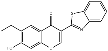 3-(benzo[d]thiazol-2-yl)-6-ethyl-7-hydroxy-4H-chromen-4-one 구조식 이미지