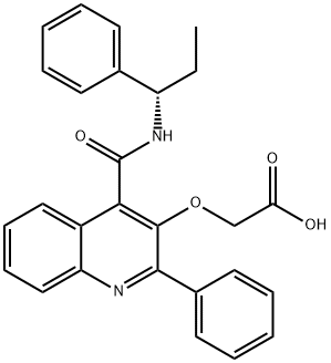 Acetic acid,2-[[2-phenyl-4-[[[(1S)-1-phenylpropyl]amino]carbonyl]-3-quinolinyl]oxy]- 구조식 이미지