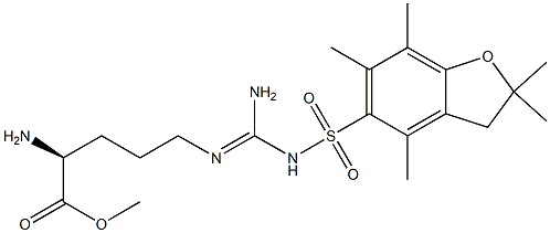 methyl (2S)-2-amino-5-[[amino-[(2,2,4,6,7-pentamethyl-3H-1-benzofuran-5-yl)sulfonylamino]methylidene]amino]pentanoate Structure