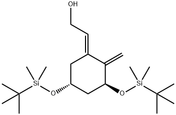 (E)-2-((3S,5R)-3,5-bis((tert-butyldimethylsilyl)oxy)-2-methylenecyclohexylidene)ethan-1-ol Structure