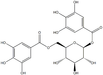 b-D-Glucopyranose,1,6-bis(3,4,5-trihydroxybenzoate) Structure