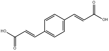 (E)-3-[4-[(E)-2-carboxyethenyl]phenyl]prop-2-enoic acid 구조식 이미지