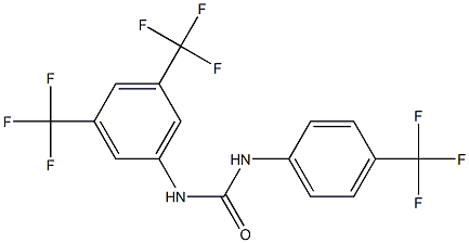 1-[3,5-Bis(trifluoromethyl)phenyl]-3-[4-(trifluoromethyl)phenyl]urea, 97% 구조식 이미지