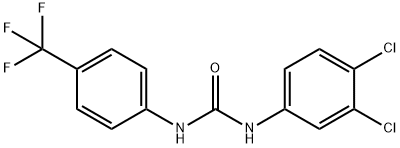 N-(3,4-dichlorophenyl)-N-[4-(trifluoromethyl)phenyl]-Urea Structure