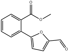 Benzoic acid,2-(5-formyl-2-furanyl)-, methyl ester 구조식 이미지