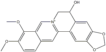 Benzo[g]-1,3-benzodioxolo[5,6-a]quinolizinium,5,6-dihydro-5-hydroxy-9,10-dimethoxy- Structure