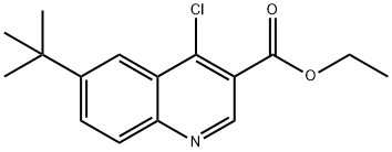 3-Quinolinecarboxylic acid, 4-chloro-6-(1,1-dimethylethyl)-, ethyl ester 구조식 이미지