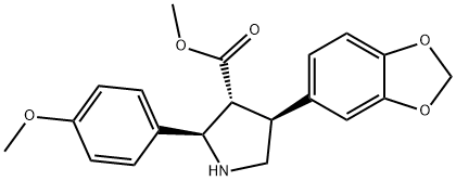 Methyl 4-(benzo[d][1,3]dioxol-5-yl)-2-(4-methoxyphenyl)pyrrolidine-3-carboxylate Structure