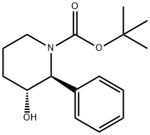 tert-butyl (2S,3R)-3-hydroxy-2-phenylpiperidine-1-carboxylate 구조식 이미지
