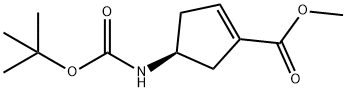 methyl (S)-4-((tert-butoxycarbonyl)amino)cyclopent-1-ene-1-carboxylate 구조식 이미지