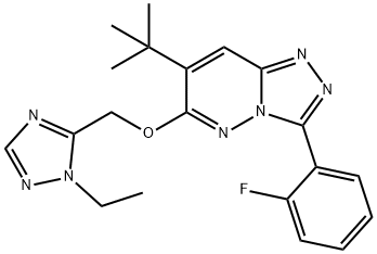 7-(tert-butyl)-6-((1-ethyl-1H-1,2,4-triazol-5-yl)methoxy)-3-(2-fluorophenyl)-[1,2,4]triazolo[4,3-b]pyridazine 구조식 이미지