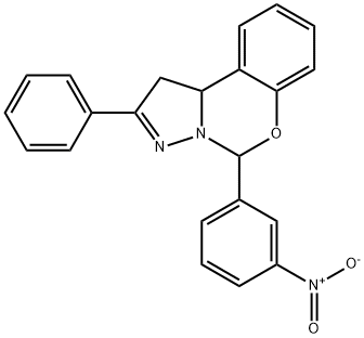 5-(3-nitrophenyl)-2-phenyl-1,10b-dihydro-5H-benzo[e]pyrazolo[1,5-c][1,3]oxazine Structure