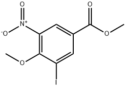 3-Iodo-4-methoxy-5-nitro-benzoic acid methyl ester Structure