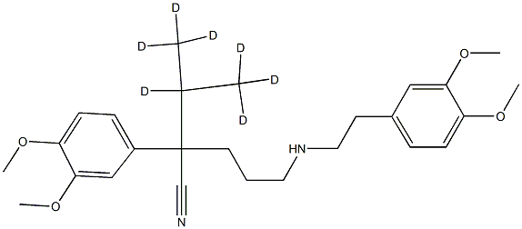 2-(3,4-dimethoxyphenyl)-5-[2-(3,4-dimethoxyphenyl)ethylamino]-2-(1,1,1,2,3,3,3-heptadeuteriopropan-2-yl)pentanenitrile Structure