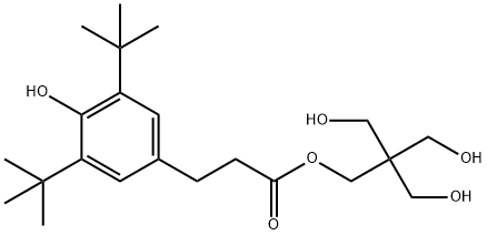 Benzenepropanoic acid, 3,5-bis(1,1-dimethylethyl)-4-hydroxy-, 3-hydroxy-2,2-bis(hydroxymethyl)propyl ester 구조식 이미지