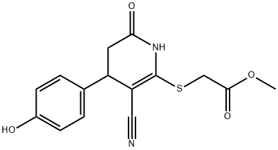 methyl 2-((3-cyano-4-(4-hydroxyphenyl)-6-oxo-1,4,5,6-tetrahydropyridin-2-yl)thio)acetate Structure